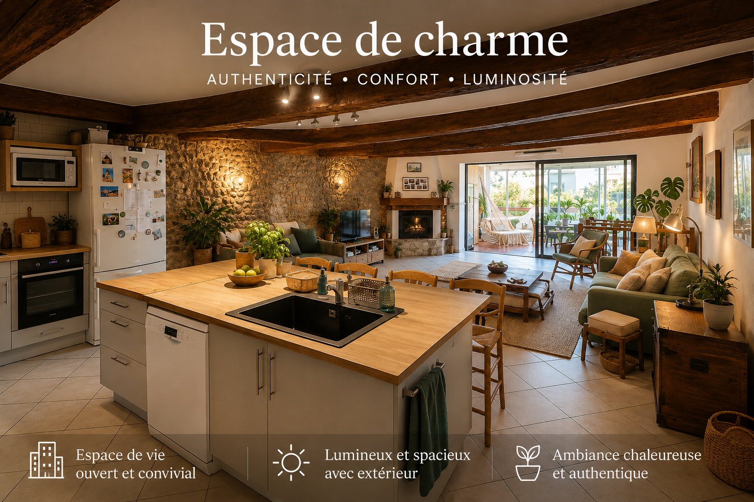 CADRE DE VIE AUTHENTIQUE et CHALEUREUX